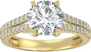 1 1/3 Carat - 3 1/3 Carat Round Shape Lab Grown Diamond Solitaire Engagement Ring | 10K, 14K Solid Yellow or White Gold Wedding Engagement Ring | D-F Color and VS Clarity