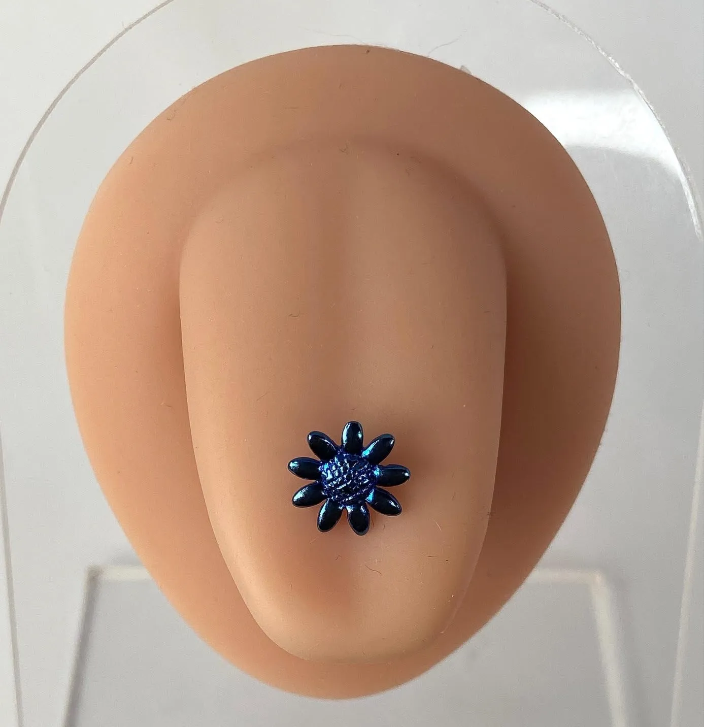 1 Piece of Unique Titanium Anodized Daisy Tongue Ring - 14g - Body Jewelry