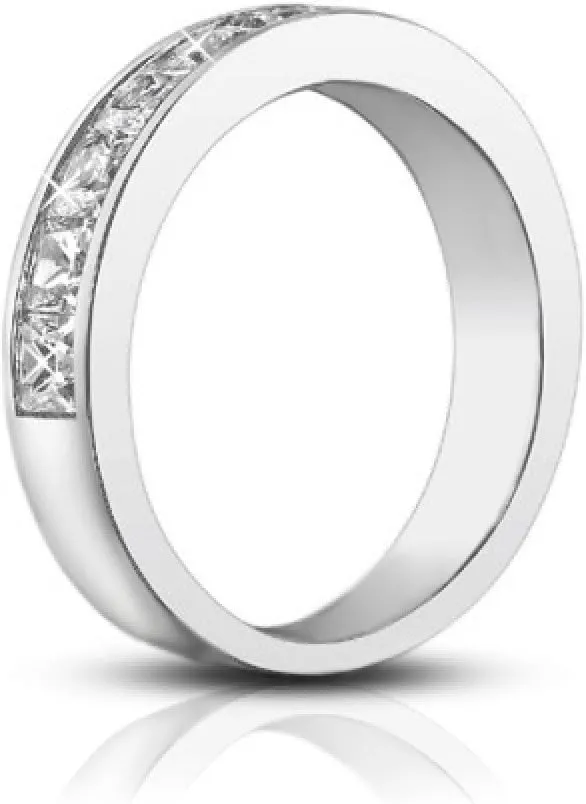 1.00 Ct Ladies Princess Cut Diamond Wedding Band Ring in Platinum