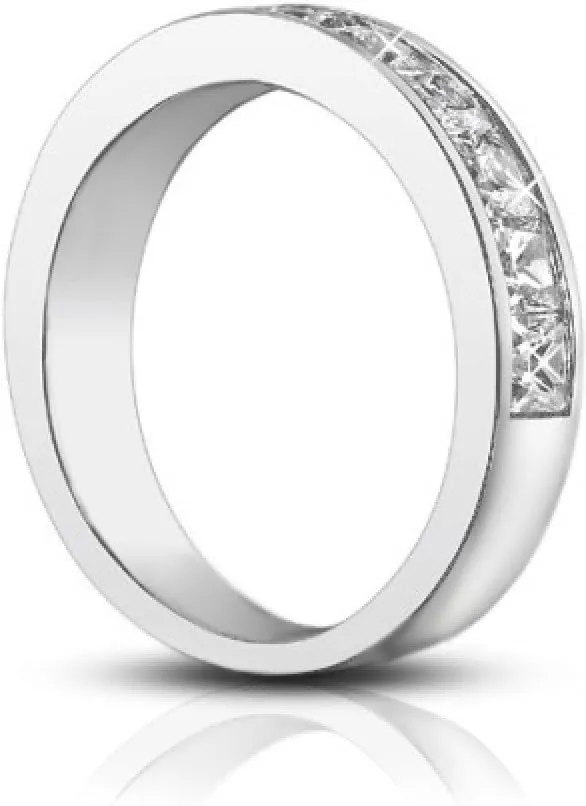 1.00 Ct Ladies Princess Cut Diamond Wedding Band Ring in Platinum