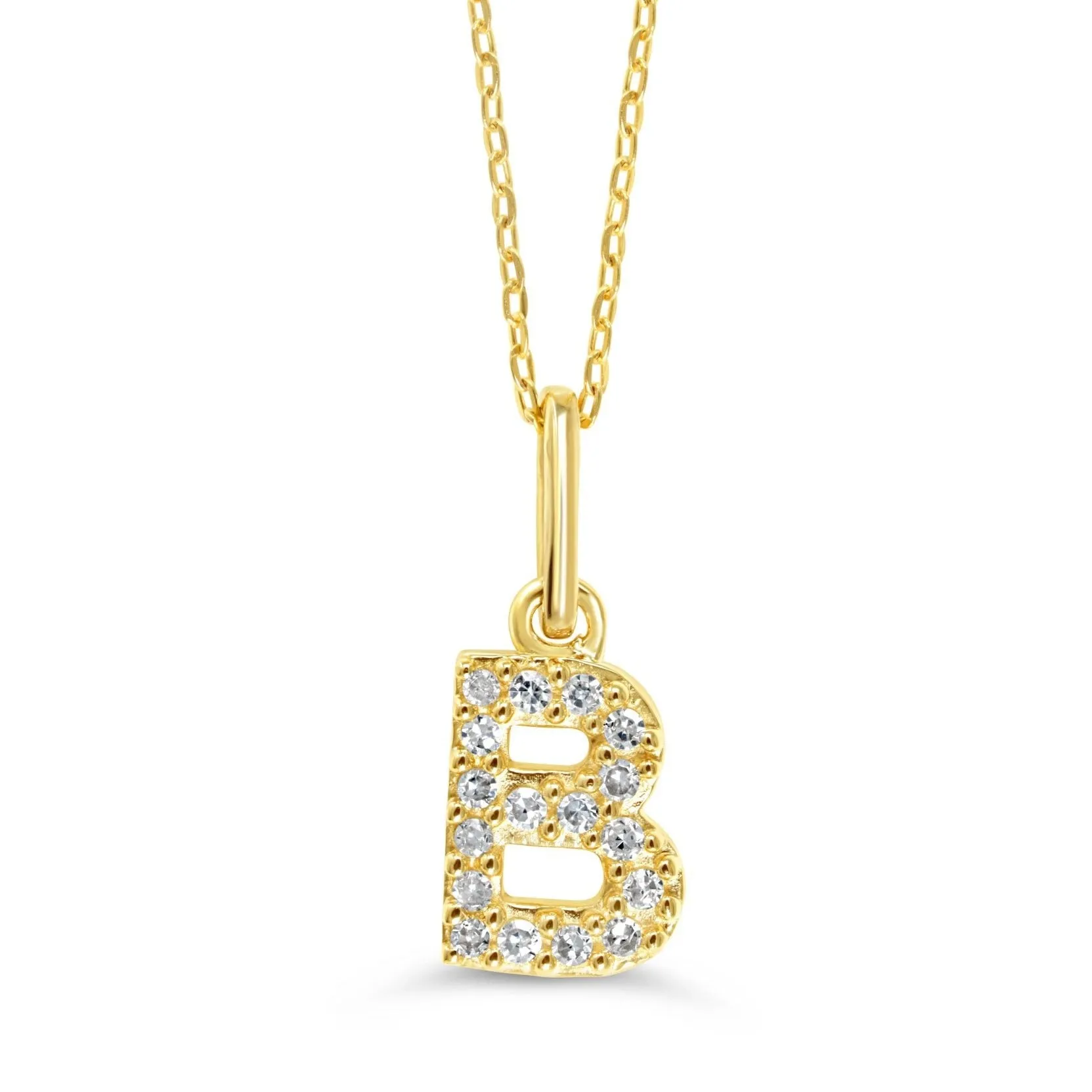 10k Gold Mini Diamond Letter Pendant