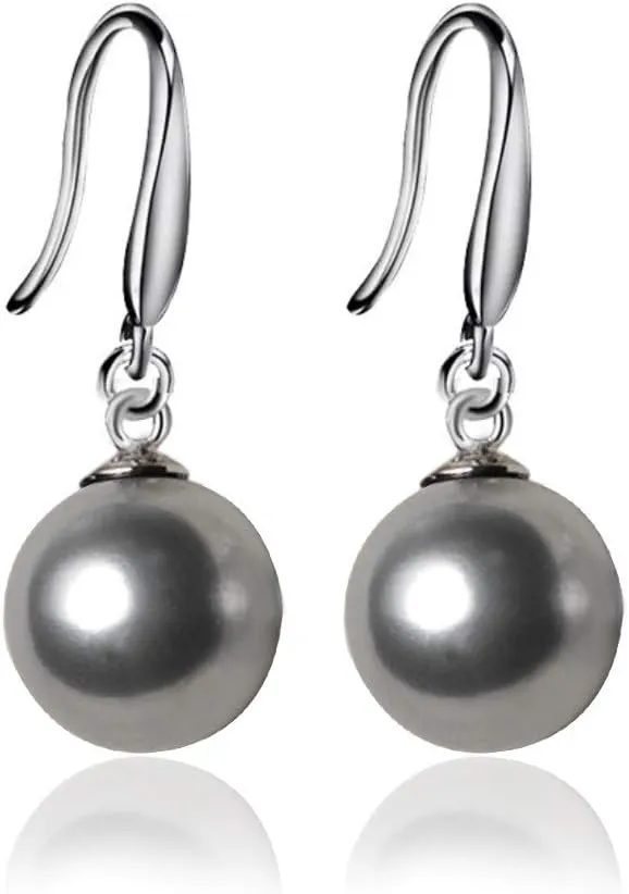 10mm Ocean Pearl Dangle Earrings Natural Shell Beads Drop Earrings Fashion Jewelry for Women