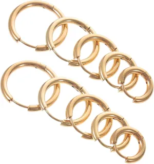 10pcs Stainless Steel Hoop Earrings for Women Men Elegant Cartilage Jewelry for Teens Stylish Versatile for Any Occasion Lightweight Design