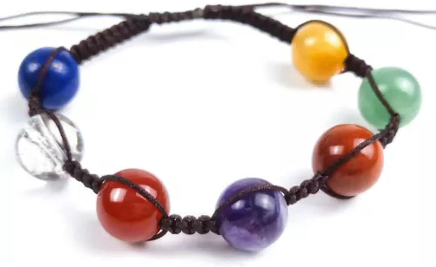 12mm Seven Colour Rainbow 7 Bracelet- Stone Prayer Yoga -Balls