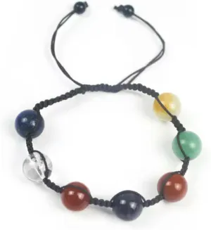 12mm Seven Colour Rainbow 7 Bracelet- Stone Prayer Yoga -Balls