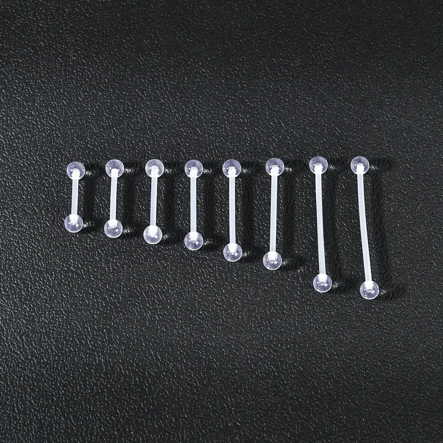 14G Clear Bioflex Flexible Acrylic Straight Bar Body Piercing Jewelry Tongue Rings Barbells Nipple Ring Retainer Piercing for Work, Pregnancy, MRI, Surgery & More, 12MM-38MM