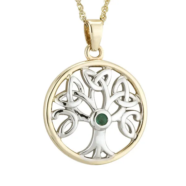 14k Gold & Silver Tree of Life Necklace