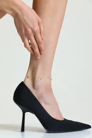 14k Gold Ankle Bracelet - Dainty Jewelry, Real Gold Adjustable Anklet for Women | 9''