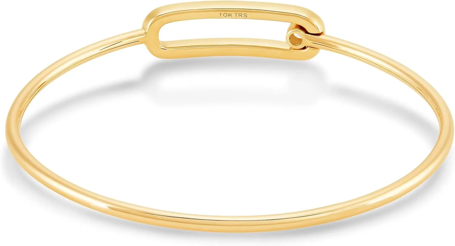 14K Gold Diamond Bangle Bracelet (1/3 cttw, I-J Color, I2-I3 Clarity), 7"