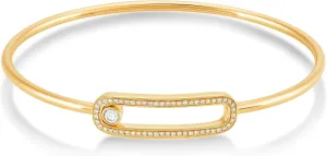 14K Gold Diamond Bangle Bracelet (1/3 cttw, I-J Color, I2-I3 Clarity), 7"