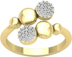 14K Gold Diamond Bypass Space Ring (1/6 cttw, I-J Color, I2-I3 Clarity)