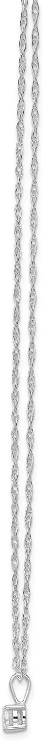 14K Gold Diamond Solitaire Pendant with Sterling Silver Chain Necklace (1/3 cttw, I-J Color, I2 Clarity) 18"