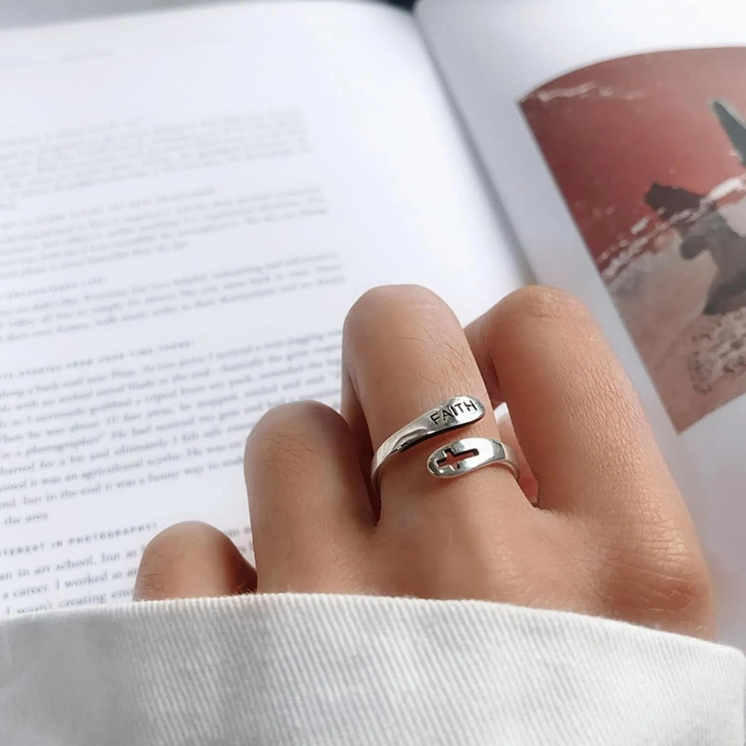 14K Gold Open Rings Trendy Adjustable Finger Rings Cubic Zirconia Ring Retro Sterling Silver Punk Ring Hip Pop Statement Ring Thumb Ring Stacking Ring Vintage Rings Jewelry for Women Men Birthday Gift