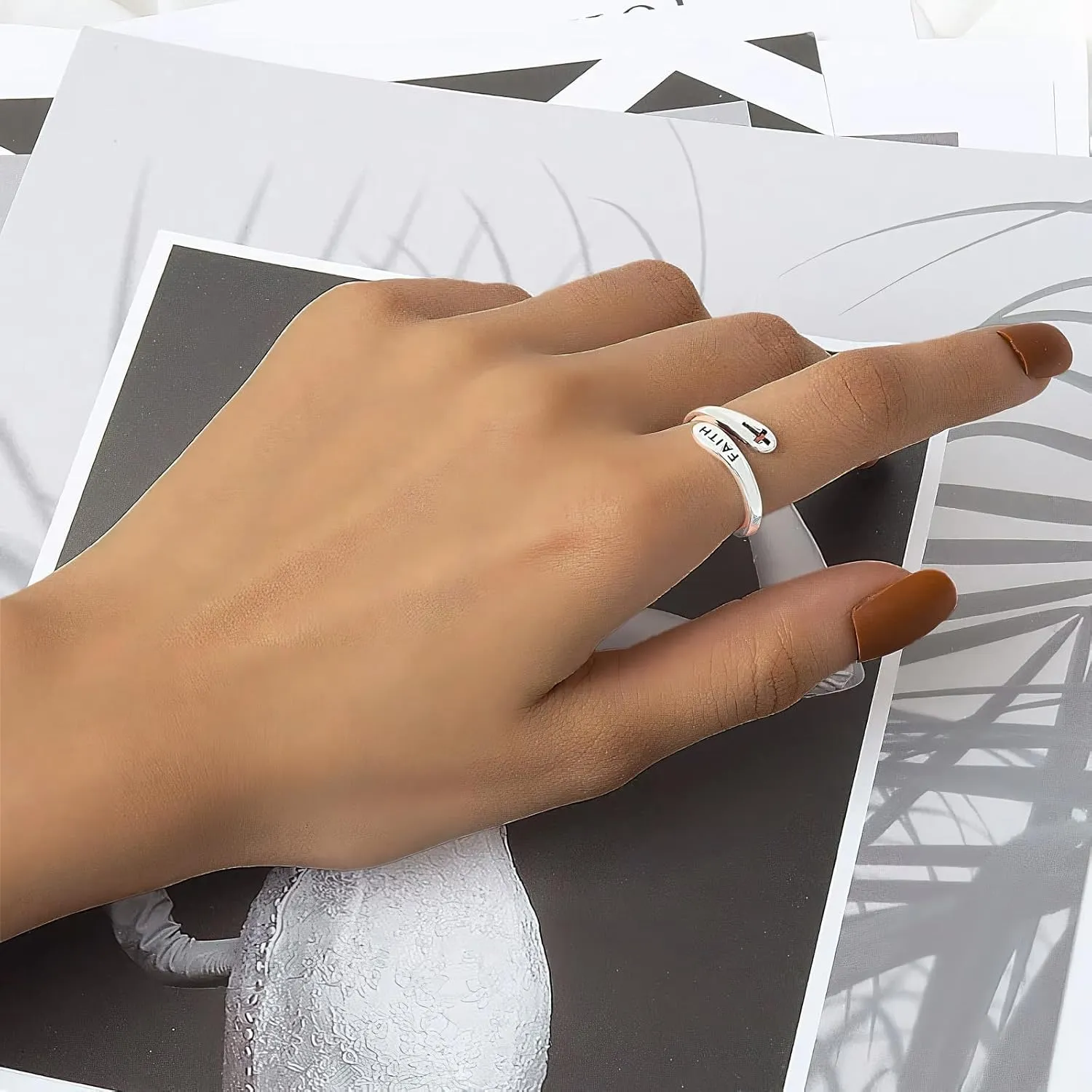14K Gold Open Rings Trendy Adjustable Finger Rings Cubic Zirconia Ring Retro Sterling Silver Punk Ring Hip Pop Statement Ring Thumb Ring Stacking Ring Vintage Rings Jewelry for Women Men Birthday Gift