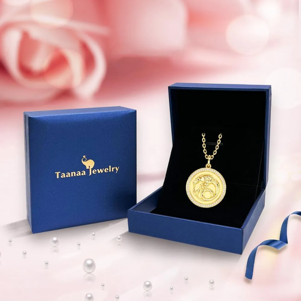 14K Gold-Plated Disc Zodiac 12 Constellation Star Connected Engraved Horoscope Sign Pendant necklace 925 sterling silver Dainty Personalized Jewelry