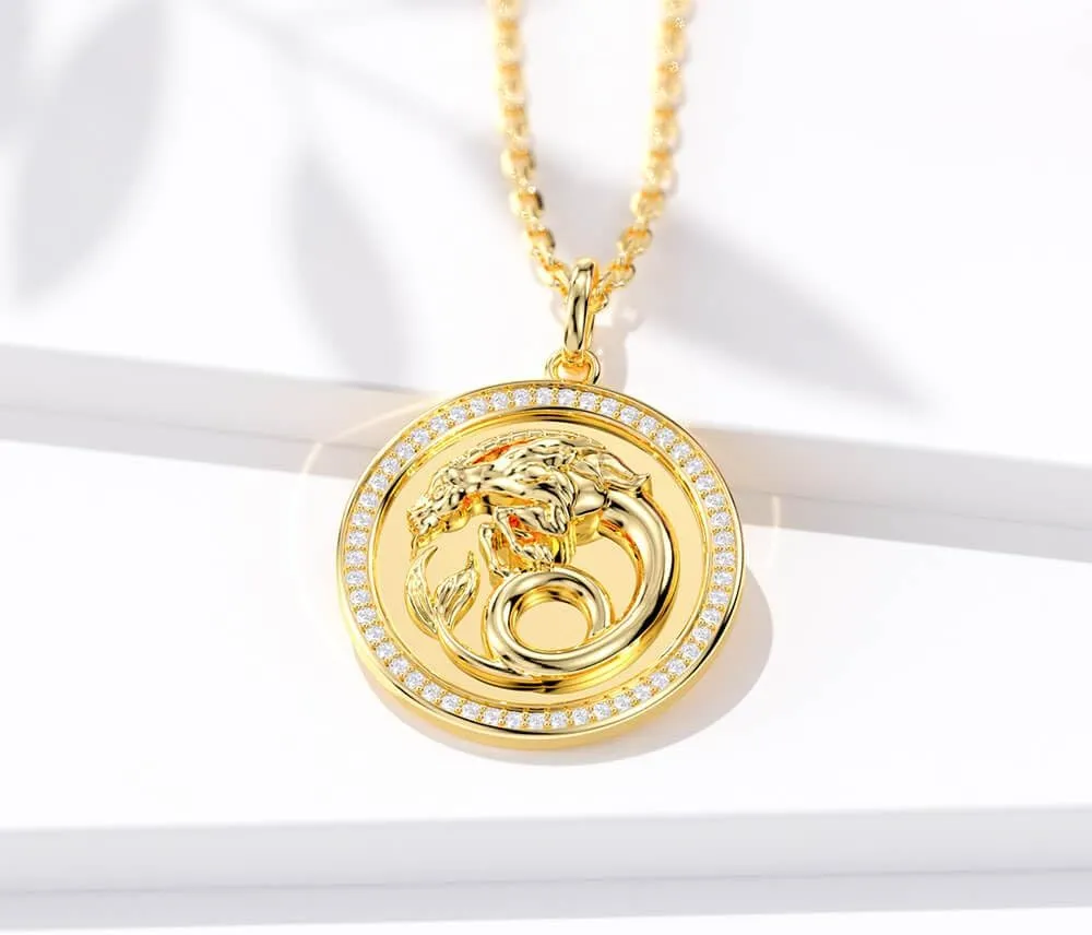 14K Gold-Plated Disc Zodiac 12 Constellation Star Connected Engraved Horoscope Sign Pendant necklace 925 sterling silver Dainty Personalized Jewelry