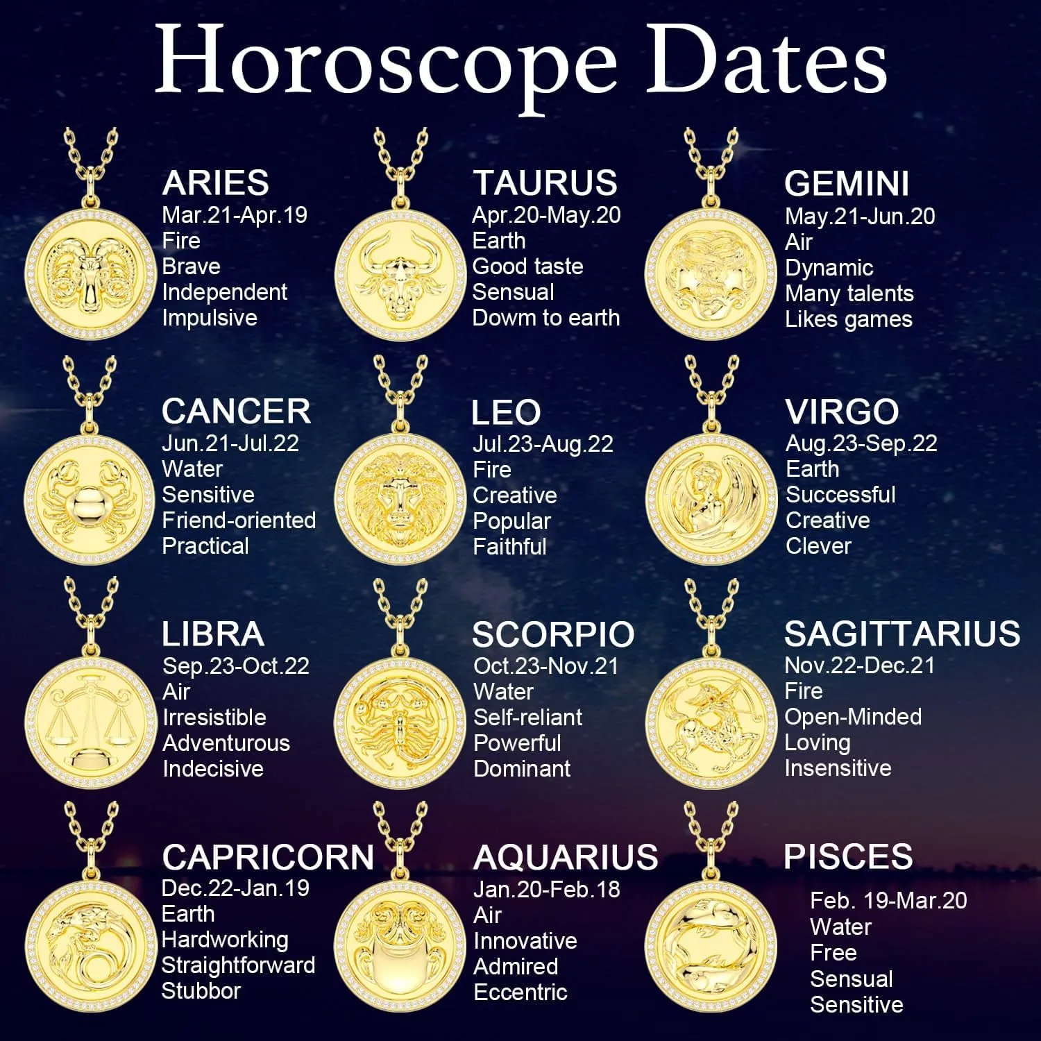 14K Gold-Plated Disc Zodiac 12 Constellation Star Connected Engraved Horoscope Sign Pendant necklace 925 sterling silver Dainty Personalized Jewelry