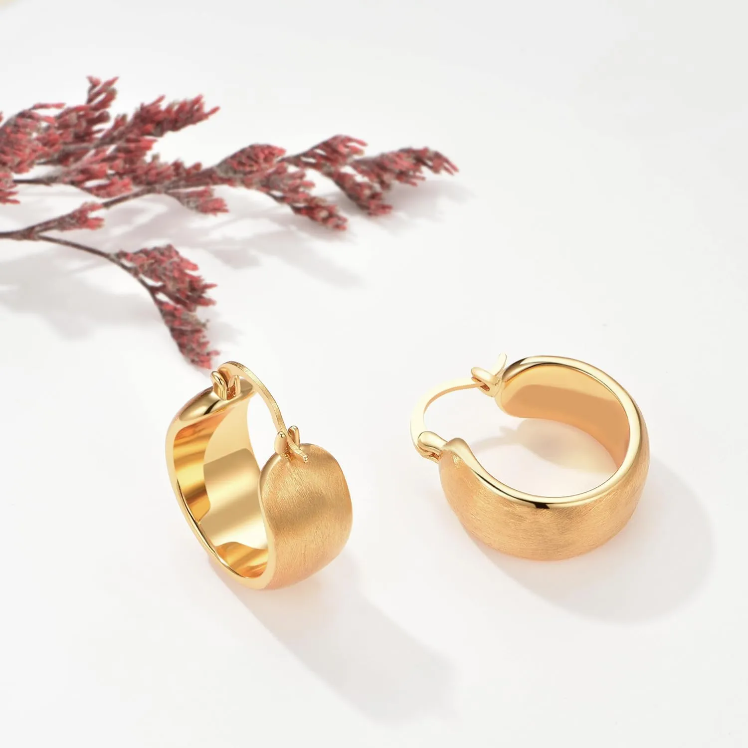 14K Gold Plated Earrings for Women Girls Dainty Pendant Earrings with 925 Sterling Silver Post Jewelry Gifts