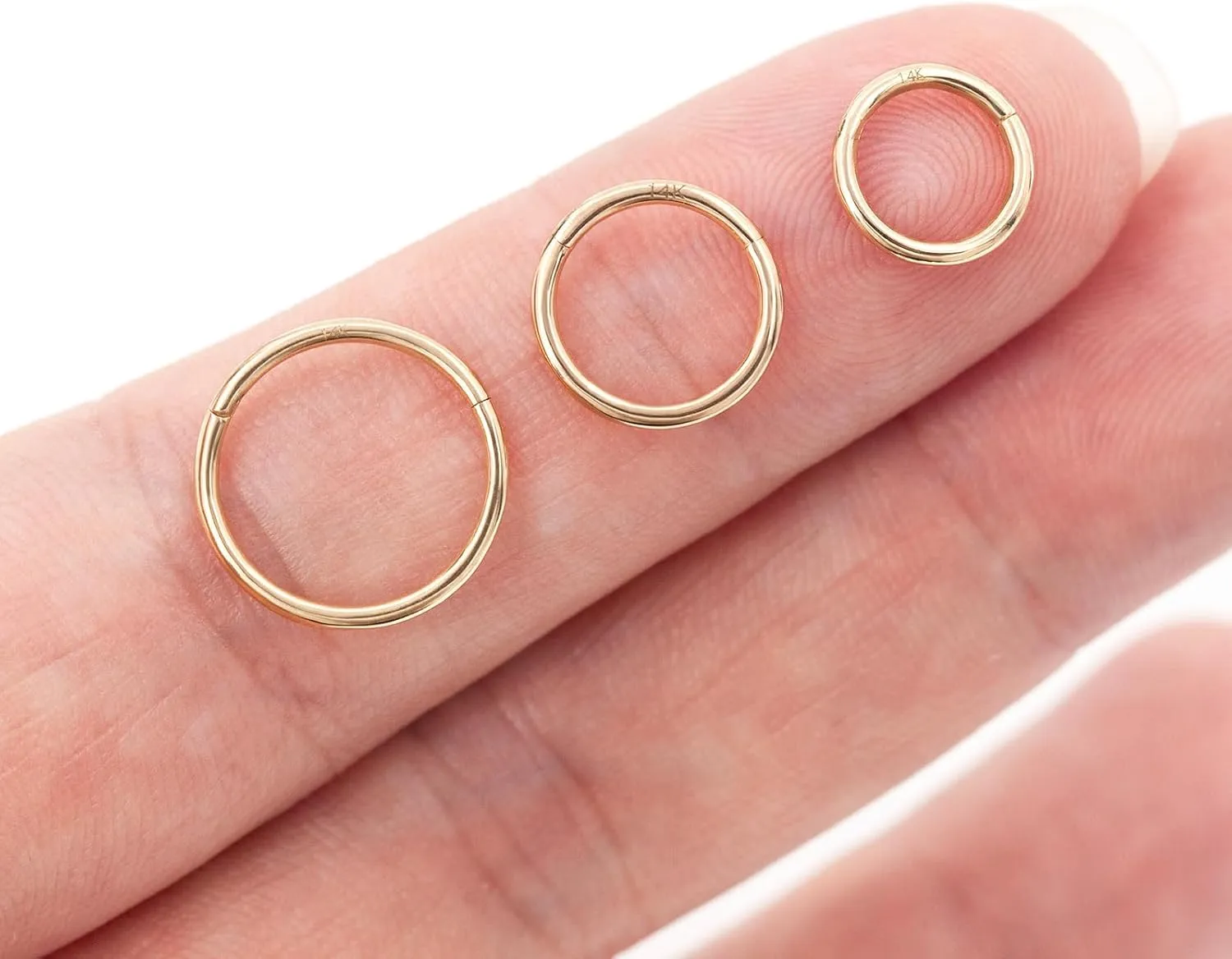 14k Gold Septum Rings Hoop for Women Men, 16G/18G/20G Nose Rings, 6mm/8mm/10mm Gold Cartilage Hoop for Helix, Rook, Daith, Tragus Body Piercing Jewelry