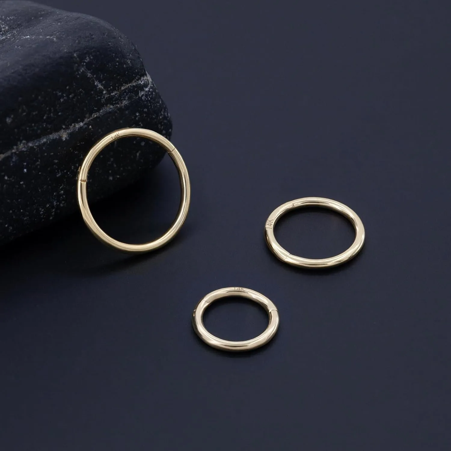 14k Gold Septum Rings Hoop for Women Men, 16G/18G/20G Nose Rings, 6mm/8mm/10mm Gold Cartilage Hoop for Helix, Rook, Daith, Tragus Body Piercing Jewelry