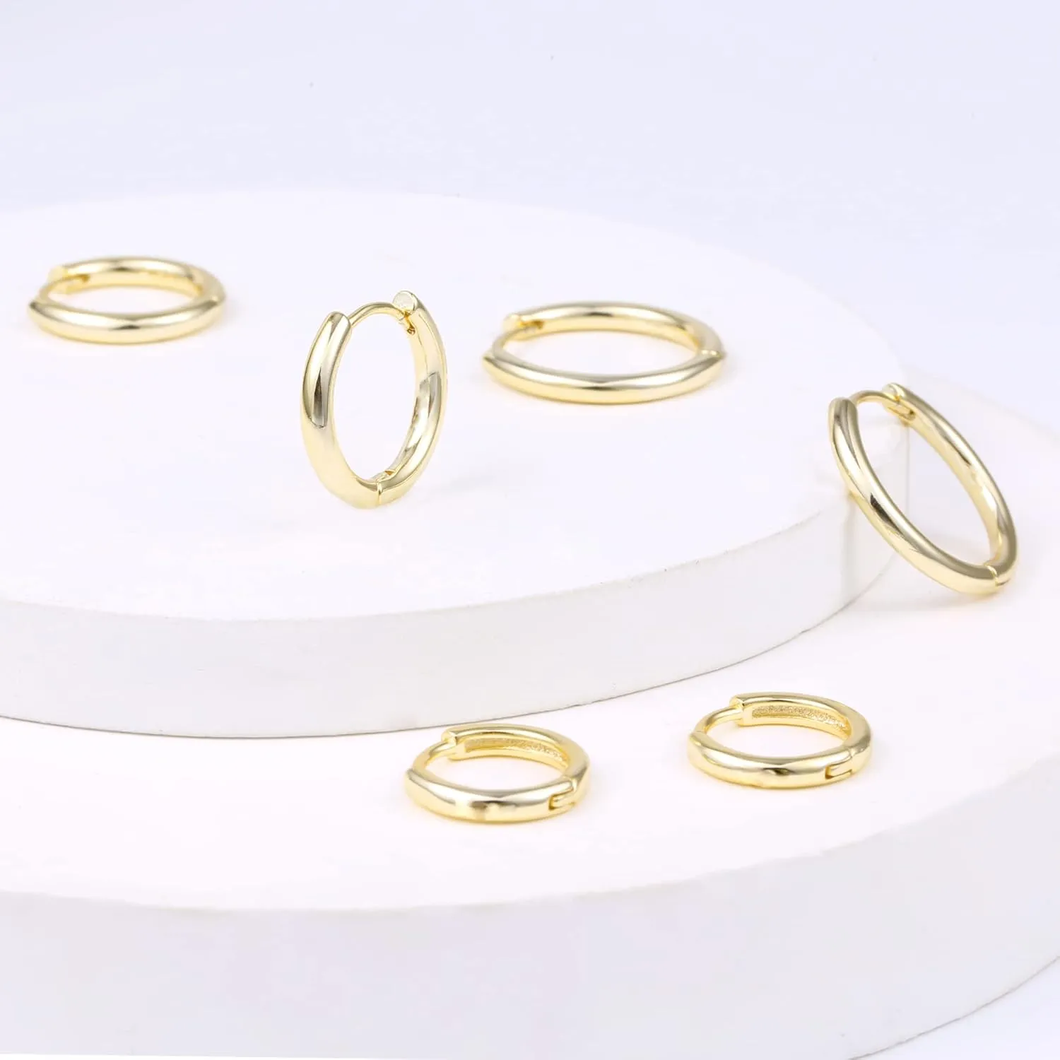 14K Gold Small Huggie Hoop Earrings for Women 925 Sterling Silver Hypoallergenic Cartilage Huggie Hoops Earrings for Men3 Pairs