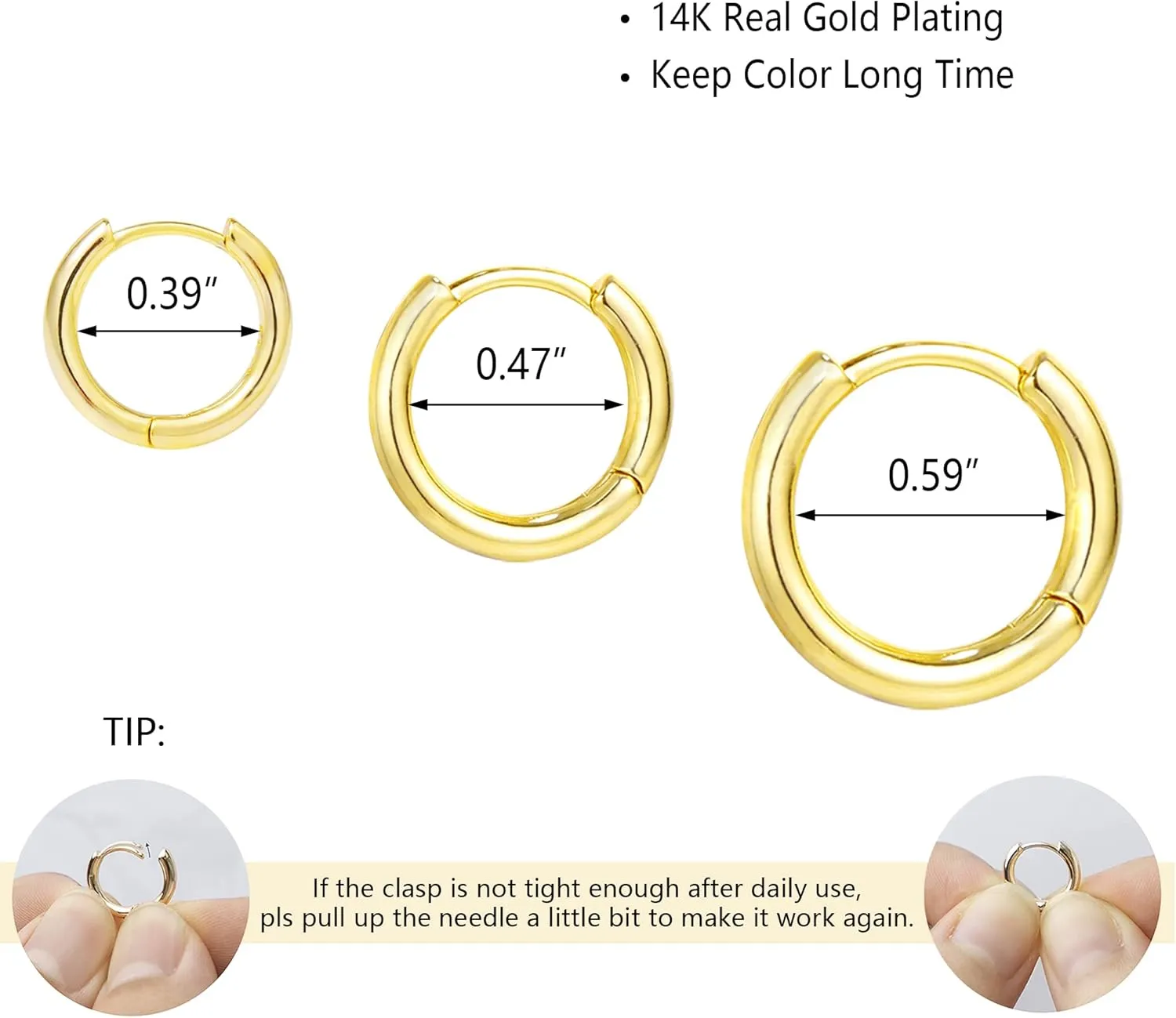 14K Gold Small Huggie Hoop Earrings for Women 925 Sterling Silver Hypoallergenic Cartilage Huggie Hoops Earrings for Men3 Pairs