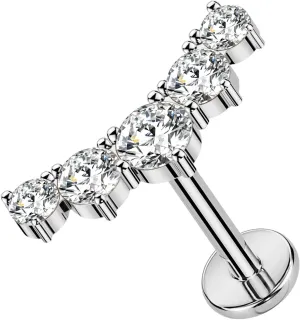 14K Yellow/White Gold Flat Back Stud Earring 1 Pcs, 16G Threadless Cartilage Earrings Top Push in Tragus Helix Conch Earrings Labret Piercing Jewelry