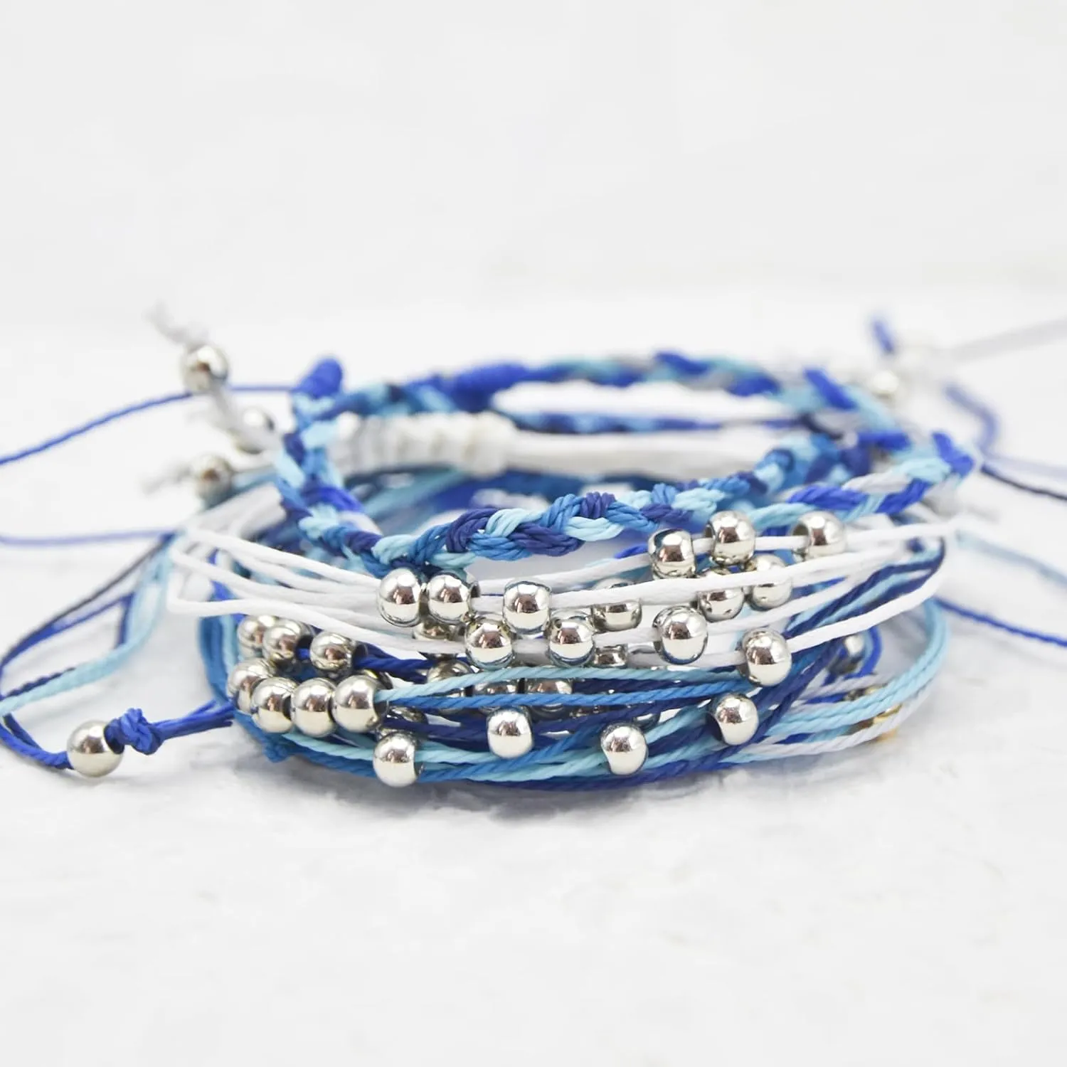 18 Pcs Boho Surfer Bracelets Adjustable Ankle Beaded Bracelet,Handmade String Beach Bracelet Waterproof, Colorful Surfer Summer Braided Rope Bracelets for Women and Men