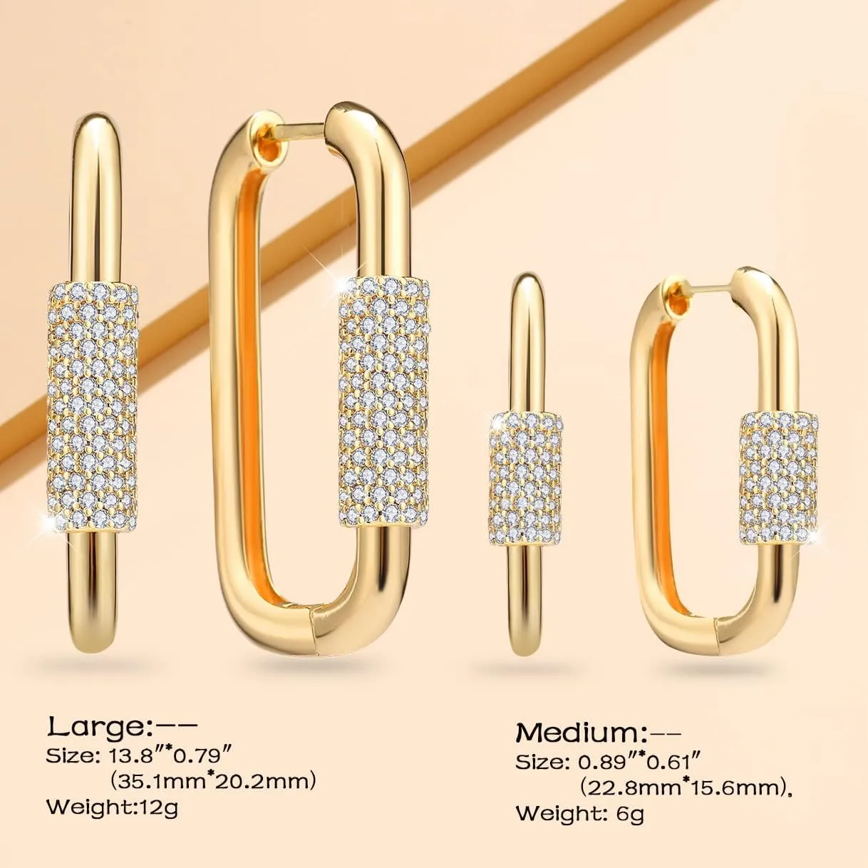 18K Gold Plated Dainty U Shape Huggie Earring for Women, Cubic Zirconia O Huggie Hoop Earrings, Hypoallergenic, Gifting, Everyday Wear