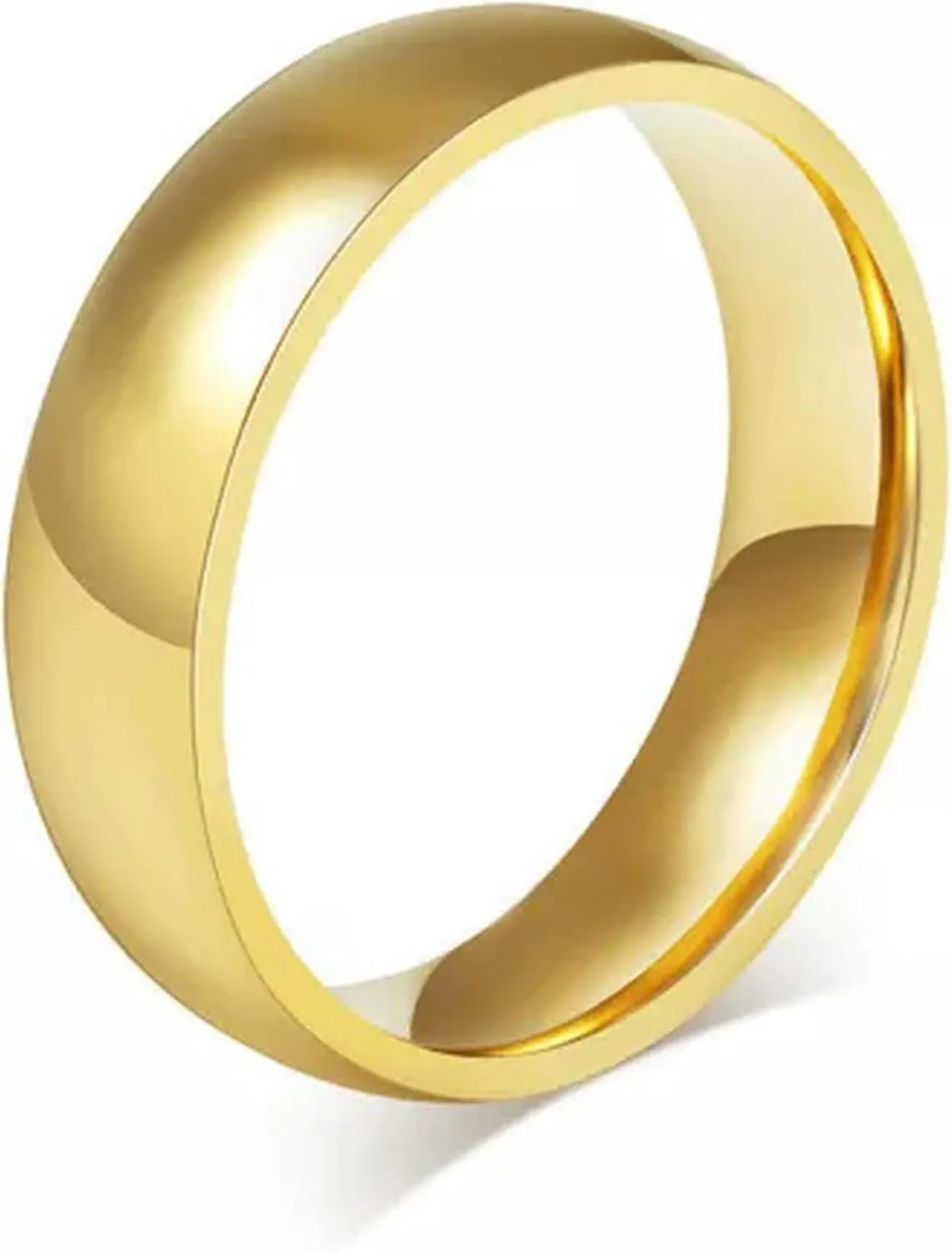 18K Gold Plating White Heart Cz Band Men's Women's Stainless Steel Couple Rings