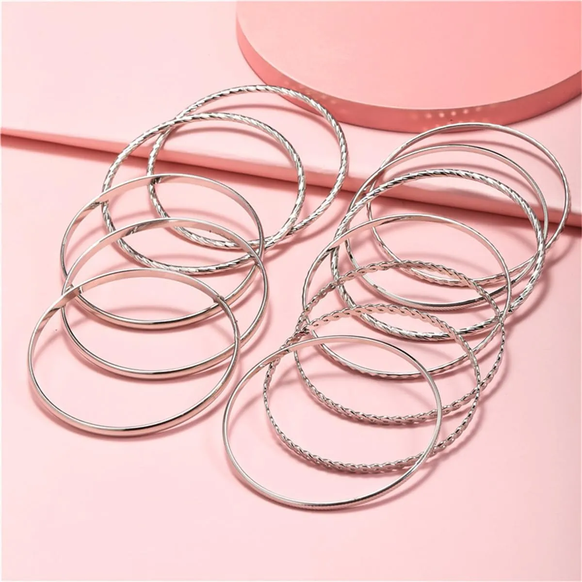 19Pcs Gold Bangle Bracelets Set for Women Boho Multi Layer Stack Textured Bracelets Indian Chunky Bangle Bracelet for Women Teen