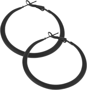1Pair Minimalist Black Hoop Earrings for Women Elegant Hoop Ear Jewelry for Casual Special Occasions Enhances Face Shape Lightweight Versatile Design