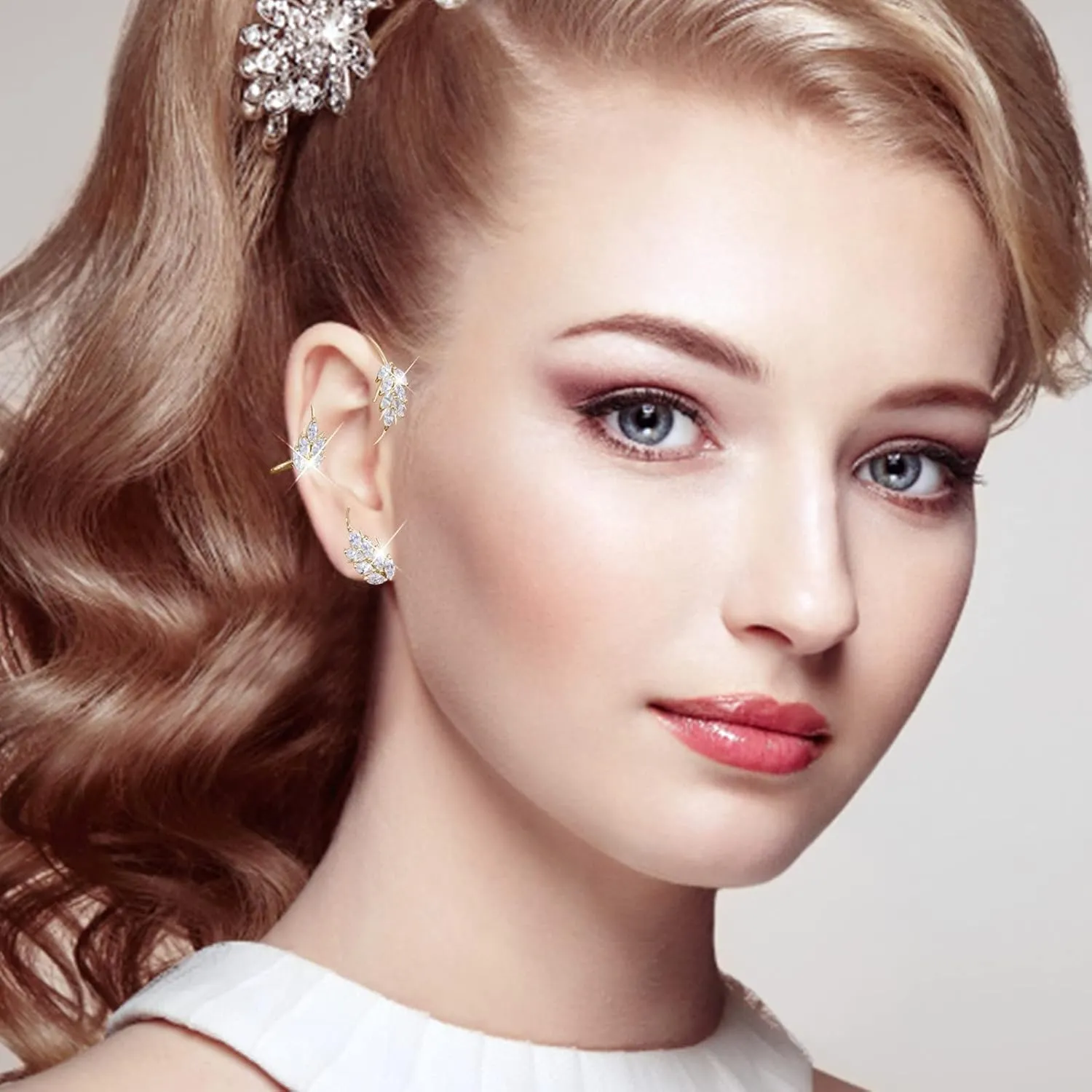 1PC Women Butterfly Ear Cuff Elegant Climber Wrap Around Earrings No Piercing Ear Clip
