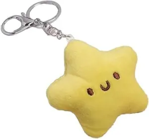 1Pc Yellow Plush Star Keychain Backpack Accessories Doll Pendant Keychain Accessories Handmade Bag Charms for Car Keys Women Unique Gift