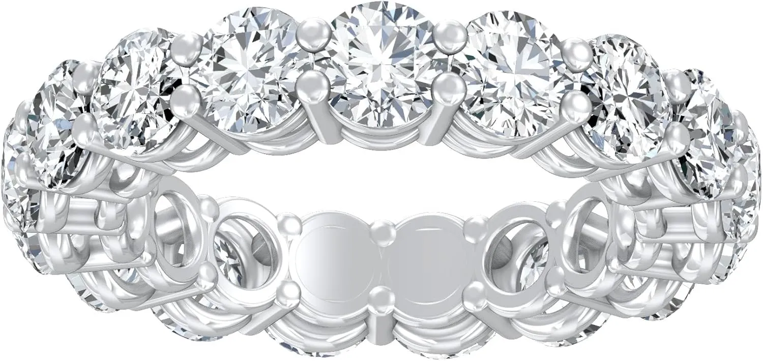 2 Carat to 5 Carat (CT. T.W.) Lab Grown Diamond Eternity Band Ring for Women |10K Yellow or White Gold Wedding Anniversary Band Ring | D-E Color and VS Clarity