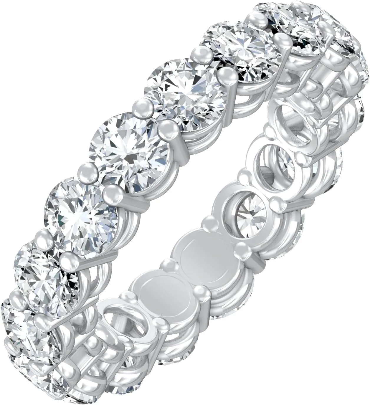 2 Carat to 5 Carat (CT. T.W.) Lab Grown Diamond Eternity Band Ring for Women |10K Yellow or White Gold Wedding Anniversary Band Ring | D-E Color and VS Clarity