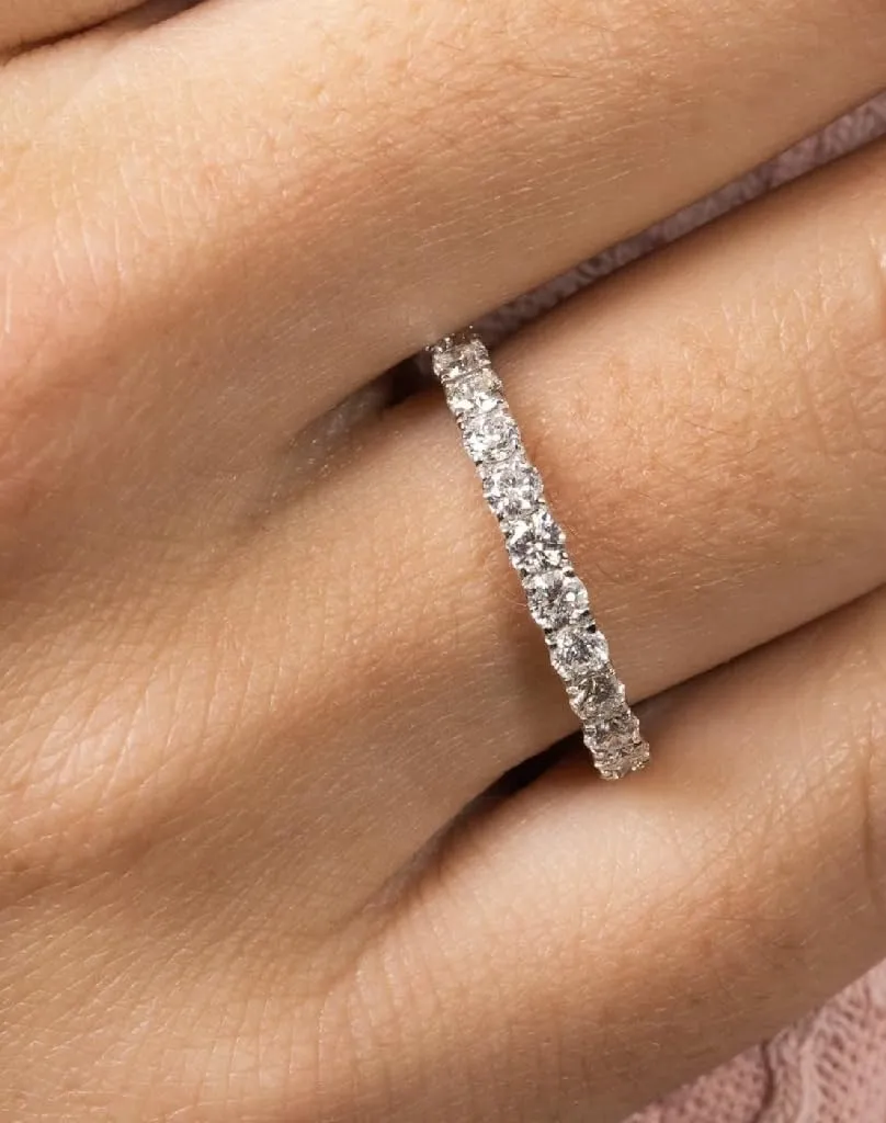 2 Carat to 5 Carat (CT. T.W.) Lab Grown Diamond Eternity Band Ring for Women |10K Yellow or White Gold Wedding Anniversary Band Ring | D-E Color and VS Clarity