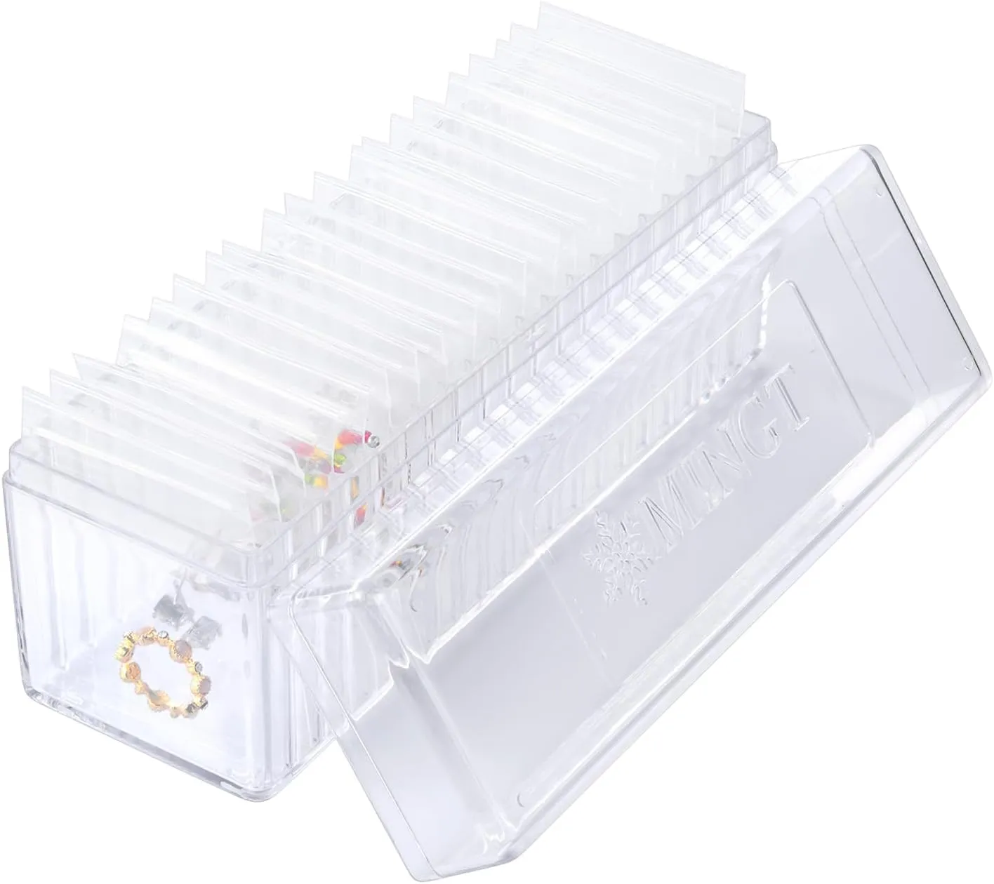 2 Pcs Large Acrylic Jewelry Box Organizer, 20 Pack Anti Tarnish Jewelry Bag, Girls Jewelry Case with Lid for Rings, Earrings and Necklaces