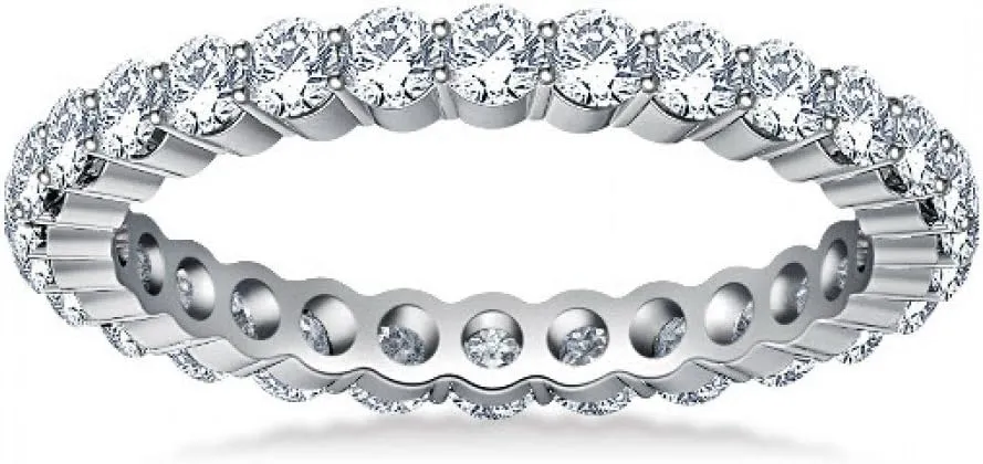 2.00 ct Ladies Round Cut Diamond Eternity Wedding Band in Platinum