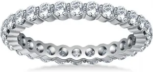 2.00 ct Ladies Round Cut Diamond Eternity Wedding Band in Platinum