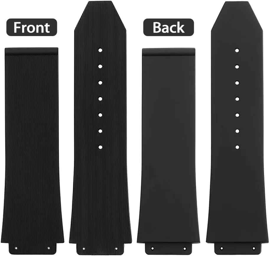 25mm Watch Band Compatible with Hublot Big Bang, Soft Silicone Rubber Replacement Wrist Strap for Hublot Big Bang Watch Straps