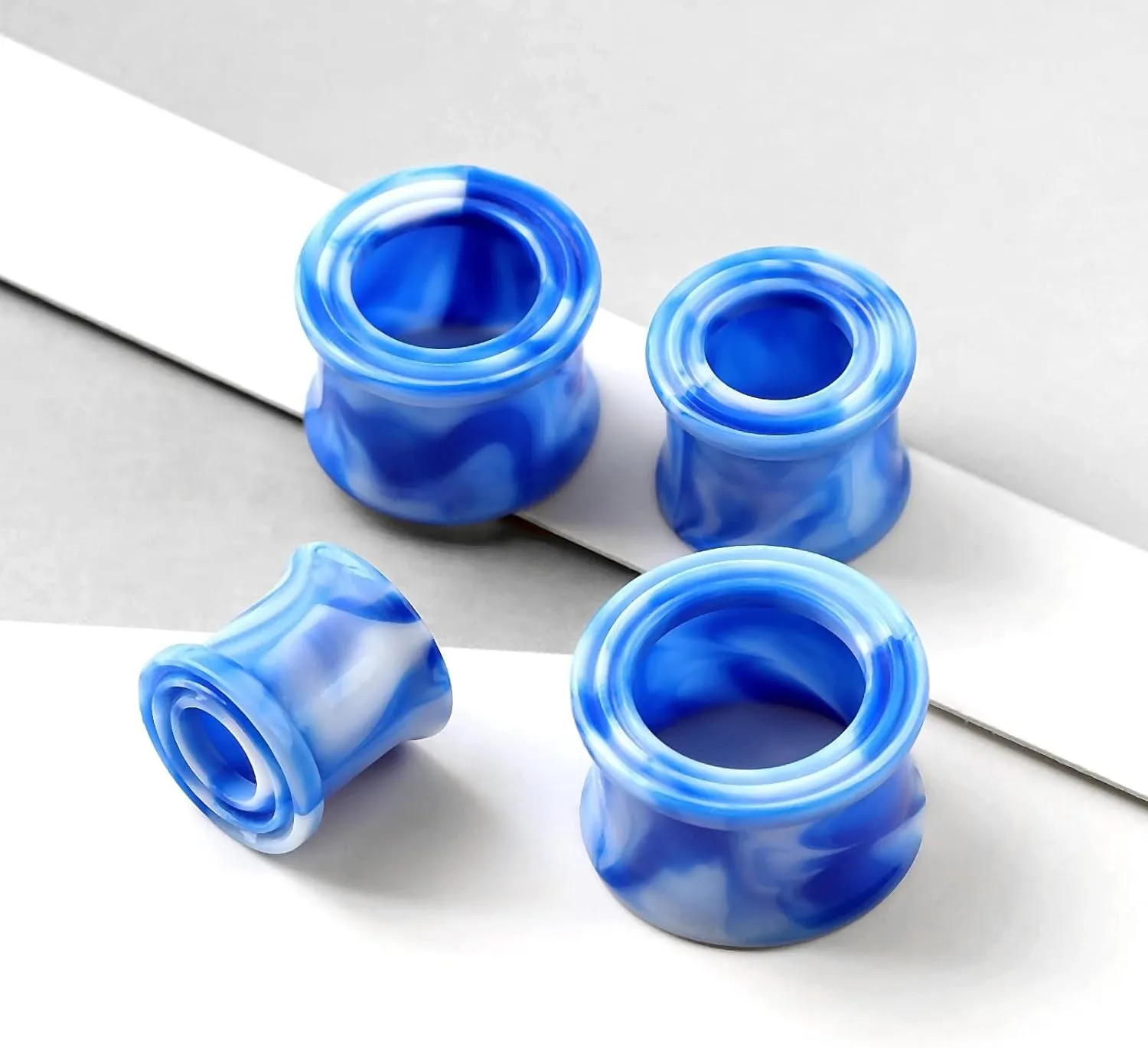 2PCS Acrylic Ear Stretcher Tunnels with Beautiful Pattern Ear Gauges Expander Stretcher Ear Piercing Jewelry