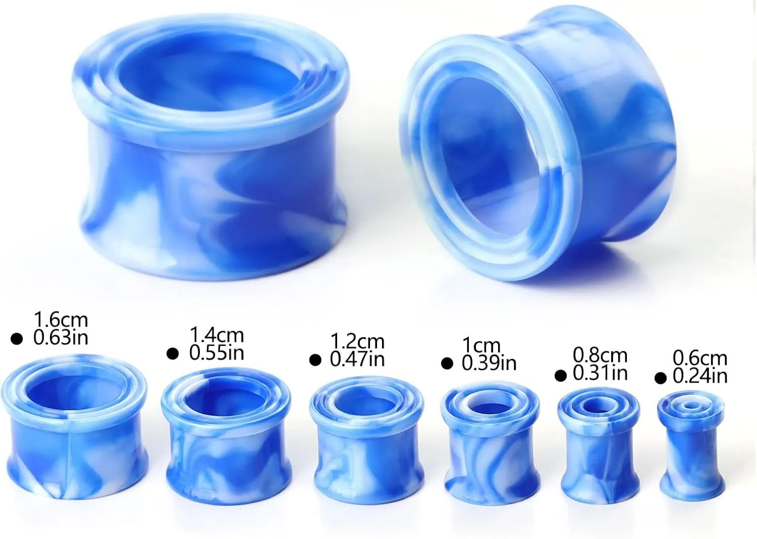 2PCS Acrylic Ear Stretcher Tunnels with Beautiful Pattern Ear Gauges Expander Stretcher Ear Piercing Jewelry