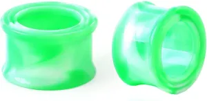 2PCS Acrylic Ear Tunnels and Plugs with Beautiful Pattern Expander Stretcher Piercing Jewelry