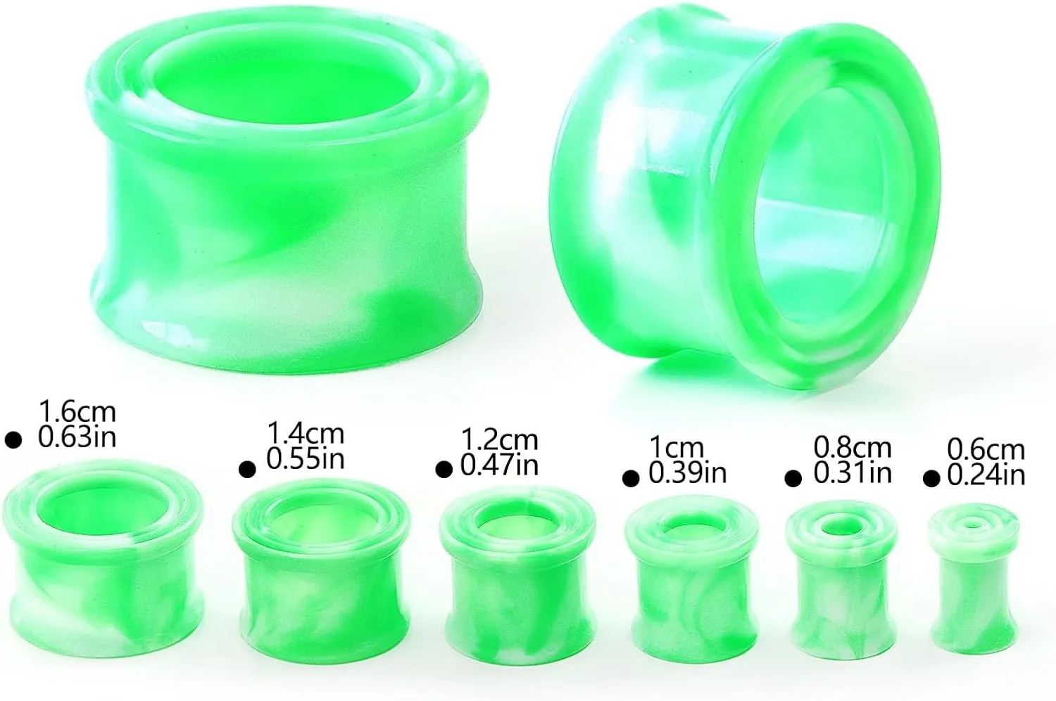 2PCS Acrylic Ear Tunnels and Plugs with Beautiful Pattern Expander Stretcher Piercing Jewelry