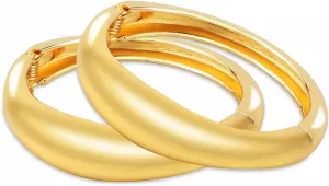 2pcs Bangle Bracelets, Minimalist Hinged Bangles Chunky Bracelet Trendy Hinged Cuff Open Bracelets for Women Jewelry