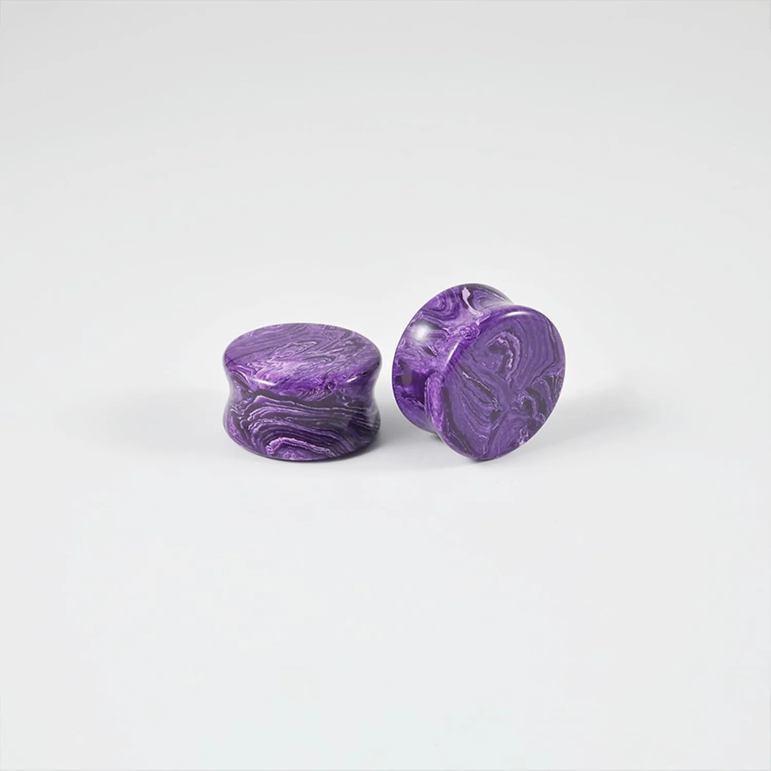 2PCS Ear Tunnels and Plugs Unique Pattern Stone Tunnel Ear Stretching Plug Gauge Body Piercing Jewelry