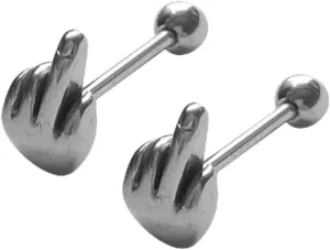 2pcs Punk Stainless Steel Tongue Rings for Men Women Industrial Piercing Jewelry