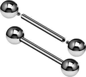 2PCS Titanium G23 Internally Threaded tongue piercing rings 14g 1.6mm 6mm Ball Earrings Piercing Jewelry Pick Size