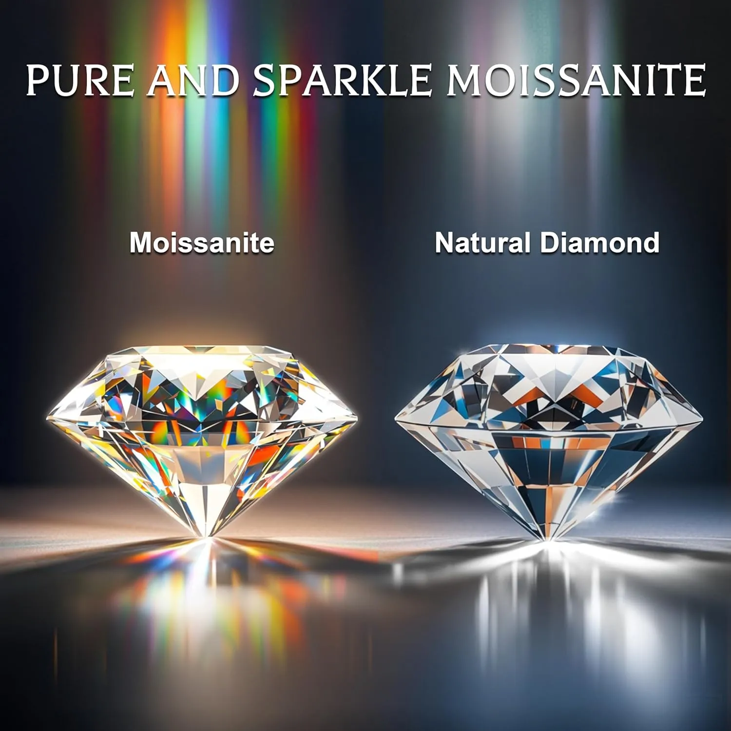 3 CT Moissanite Stud Earrings - Colorless Flawless Lab Created Moissanite - Hypoallergenic S925 Sterling Silver - 4 Prong Stud Earrings - Additional Silicone Earring-Backs - GRA - Gift